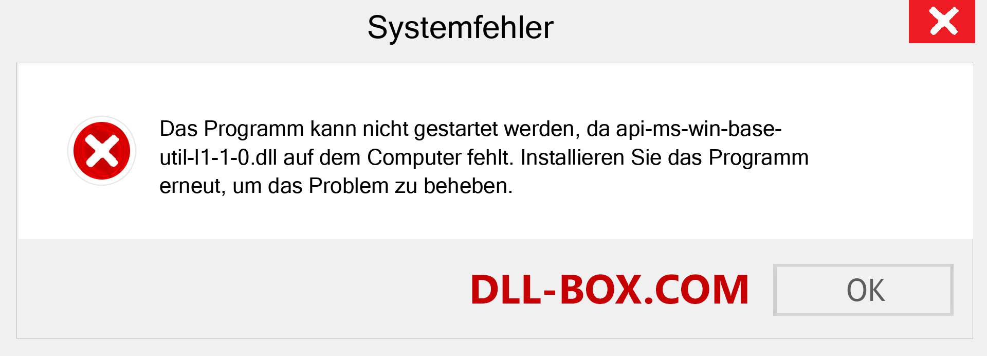 api-ms-win-base-util-l1-1-0.dll-Datei fehlt?. Download für Windows 7, 8, 10 - Fix api-ms-win-base-util-l1-1-0 dll Missing Error unter Windows, Fotos, Bildern